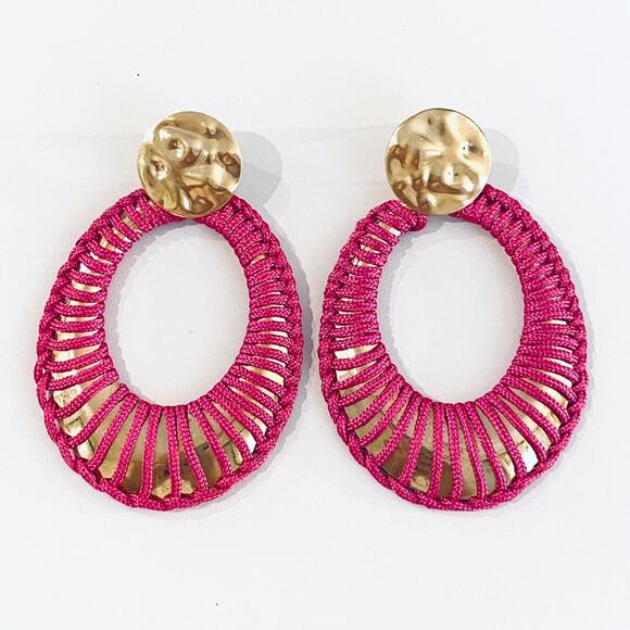 Wrapped Gold Teardrop Drop Earrings - Picture 1 of 1